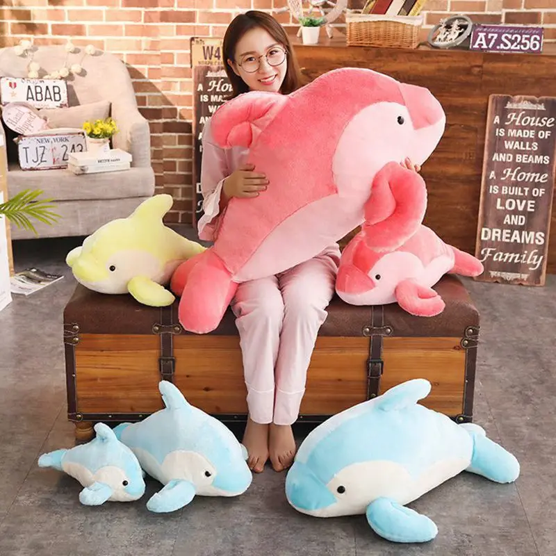 

Hot Selling New Style Dolphin Pillow Plush Toy Doll-Processing Customizable Logo Recruit Agents