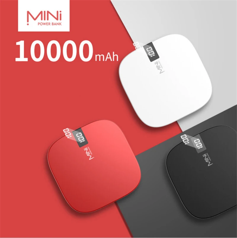 Mini Power Bank 10000 Mah Per Xiaomi 10000 Mah Caricabatterie Portatile Per Iphone Batteria Esterna Powerbank Con Display Digitale