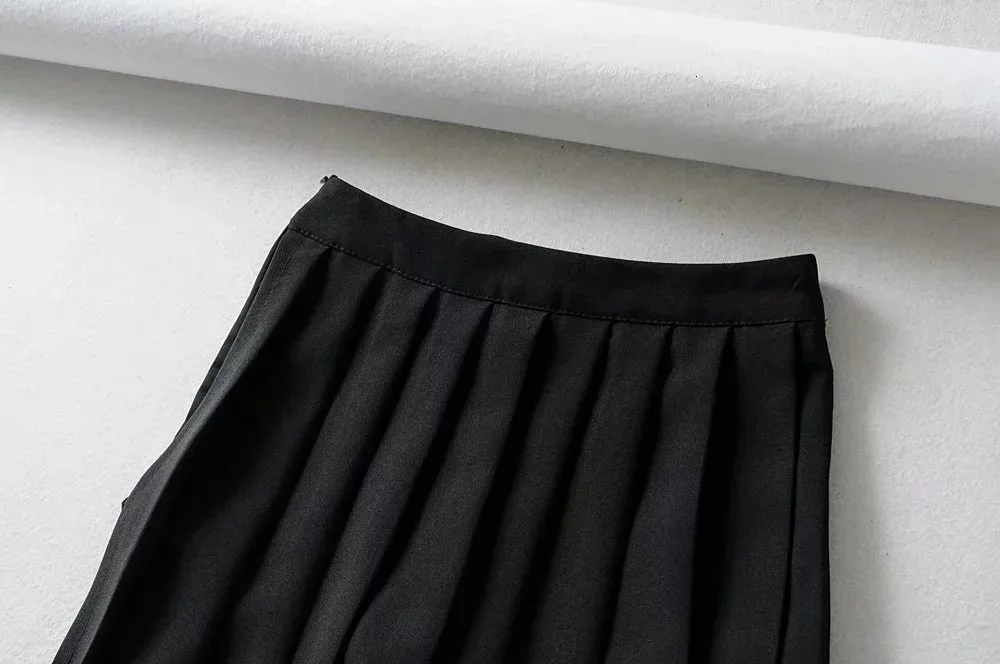 DEAT осень высокая талия пуговицы короткая мини плиссированная юбка для женщин MH233