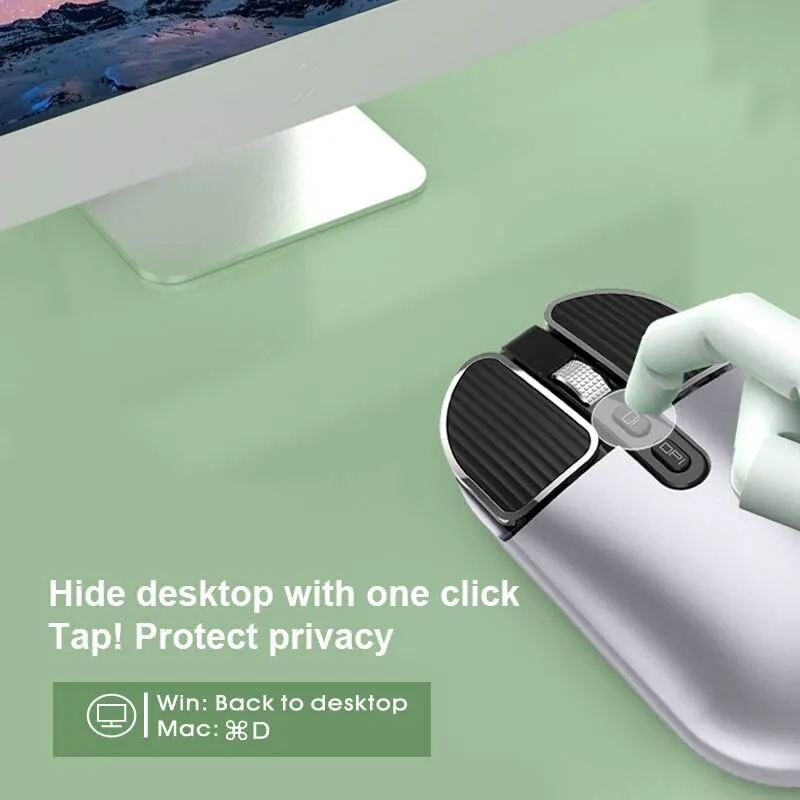 Mouse Recarregável de Modo Duplo sem Fio Bluetooth 5.1 Mais 2.4g Mouse Usb Óptico para pc Mac Computador Portátil Ipad Telefone Notebook Tablet Android - Imagem 2