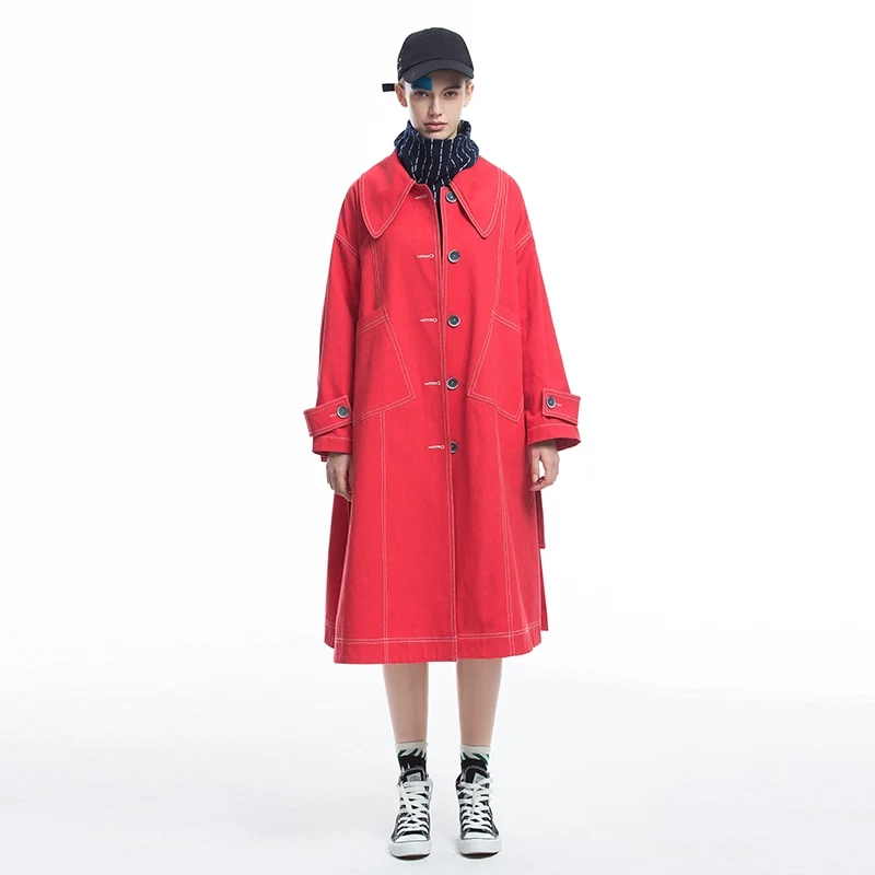 

IRINAFC04 2019 FW Collection new arrivals single breasted oversize long trench coat women