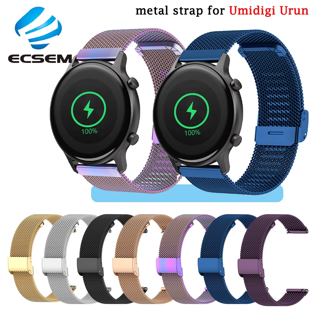 

metal wrist strap for Umidigi Urun smart watch accessories replacement stainless steel wristband for Umidigi Uwatch 3S loop belt