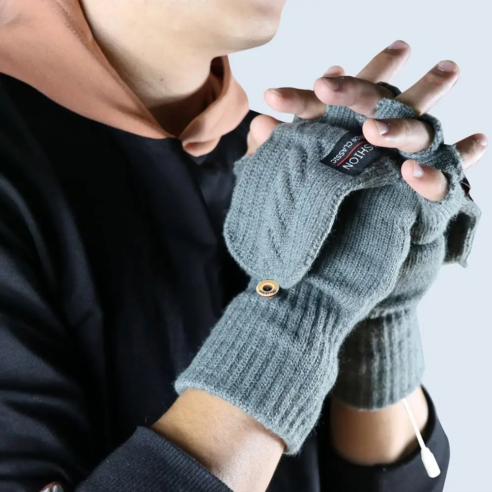 guantes calientes de invierno y medio dedos calientes de la mano del ordenador portátil de la calefacción USB Rehomy Guantes calentados por USB