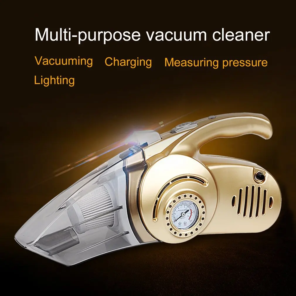 Portable 4 in 1 Car Dual Use Vacuum Cleaner Handheld Car Auto Inflatable Pump Air Compressor High Power with Digital Display