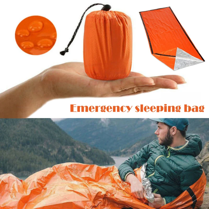 

Reusable Emergency Sleeping Bag Thermal Waterproof for Outdoor Survival Camping Hiking Camp Sleeping Gears Travel Sleeping Bag