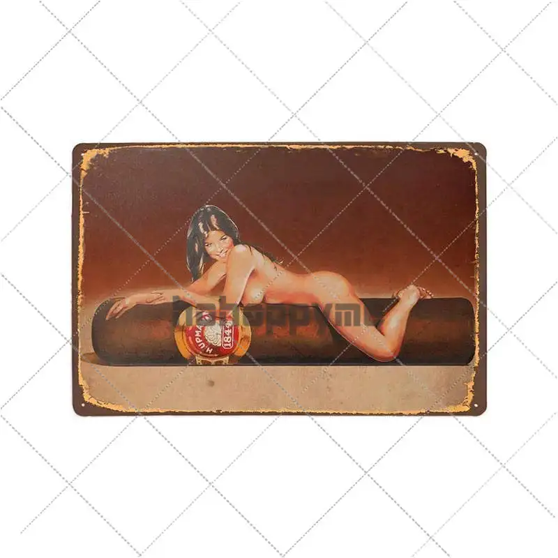 Сигары Винтаж оловянные знаки Металл Pin Up Плакат стены искусства табличка Сигары Магазин бар паб кафе декоративная тарелка домашний декор 20X30 см - Цвет: 9121720