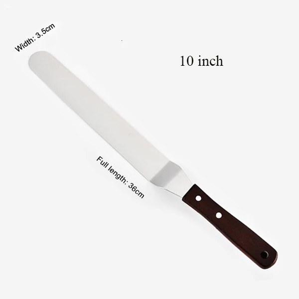Angled 10 inch 4/6/8/10 inch Stainless Steel Cake Spatula Butter Cream Icing Frosting Knife Smoother Kitchen Pastry Cake Decoration Tools - Цвет: Angled 10 inch