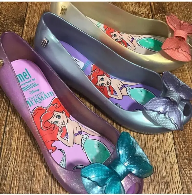 Mini Melissa/Новинка года; прозрачные сандалии для вечеринок; прозрачные сандалии с бантом для девочек; удобные сандалии принцессы с открытым носком; Melissa; SH19115