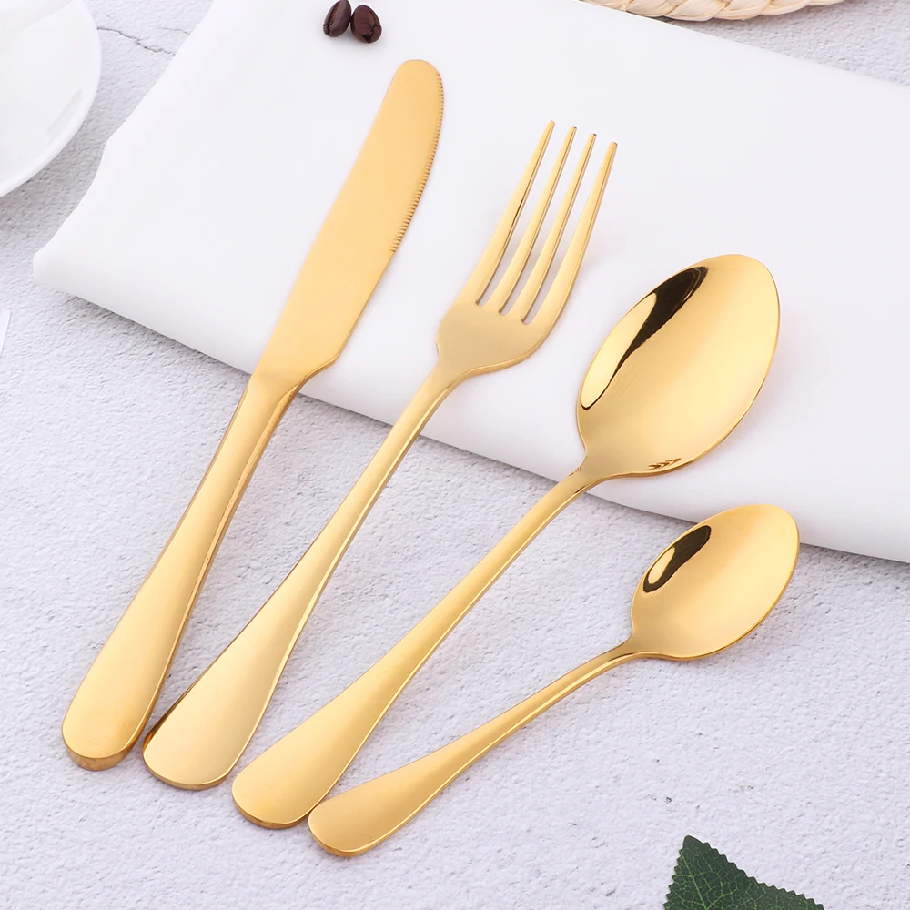 Cutter Besteck Besteckset 4pcs Suppe Kaffee Edelstahl Geschirr Utensilien Cutter Besteck Besteckset 4pcs Suppe Kaffee Edelstahl Geschirr Utensilien