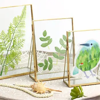 

Golden Geometric Glass Photo Frame Nordic Style Minimalist Creative Modern Photo Frame Home Living Room Desktop Decoration