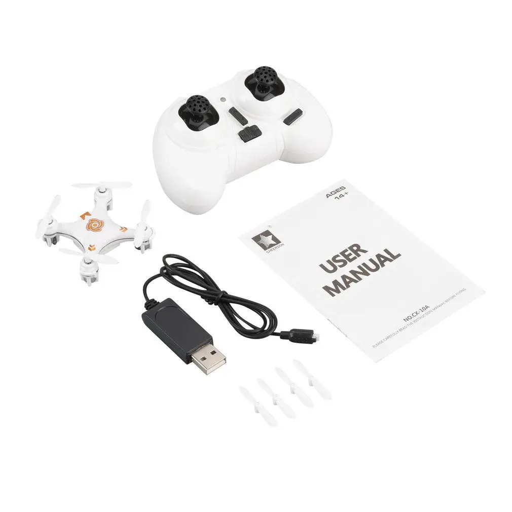 Белый CX-10A 2,4 GHz 4CH RC мини-Дрон Квадрокоптер НЛО с безголовым режимом 3D переворачивает и рулоны Квадрокоптер игрушки для детей - Цвет: Белый