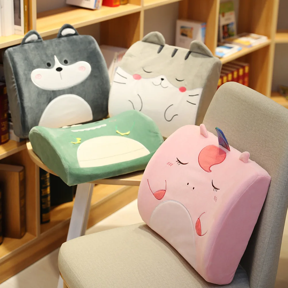 

Cartoon animal memory foam lumbar pillow