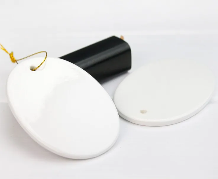 25pcs/lot Sublimation Blank Oval Christmas Decoration Ceramic Pendant for INk Transfer Printing Heat Press DIY | Компьютеры и офис