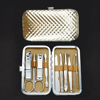 

10 Piece Manicure set Pedicure Nail Care Set Cutter Cuticle Clippers Kit + Case 2020 nail clipper Manicure tool nail clipper set