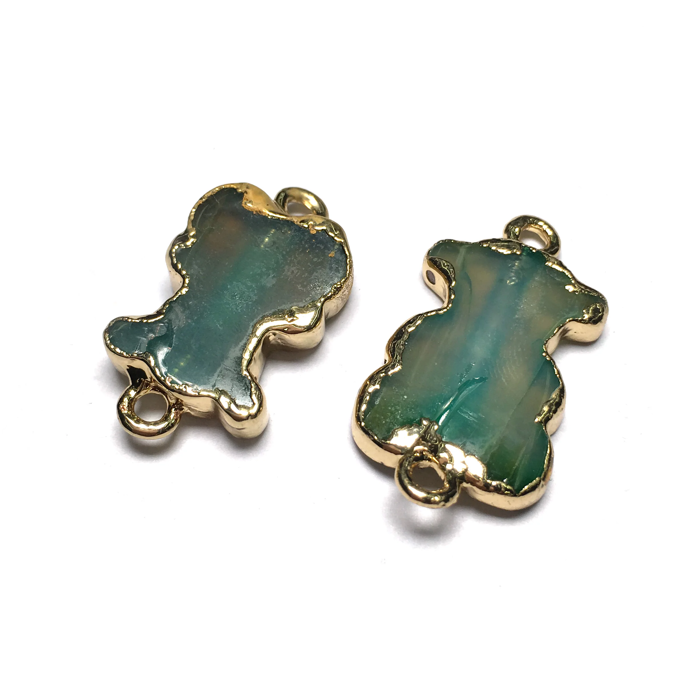 

Natural Stone Pendants Irregular Double hole connector charm for Jewelry Making DIY Necklace Bracelet Accessories size20x37mm