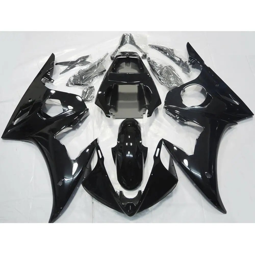 ABS пластик литой инъекции наборы обтекателей кузова для Yamaha YZF R6 2003 2004 2005 - Цвет: Glossy Black