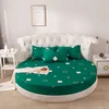 Printing Round Mattress cover 100%cotton Bed sheet fitted sheet with Elastic Themed Hotel Motel Home textiles no pillowcases 1