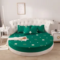 Printing Round Mattress cover 100%cotton Bed sheet fitted sheet with Elastic Themed Hotel Motel Home textiles no pillowcases 1