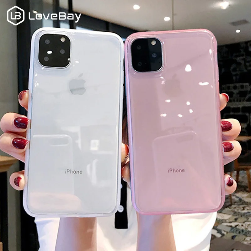 Lovebay Transparent Shockproof Frame Phone Case For iPhone 7 8 6 6s
Plus 11 Pro X XR XS Max Soft TPU Silicone Solid Back Cover
