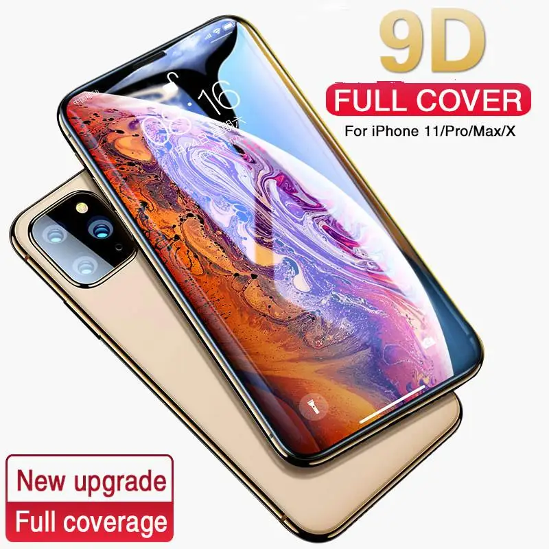 9H 6D полное покрытие закаленное стекло для IPhone 11Pro Max 8 7 6S Plus XS MAX 5C 5SE SE2 Защитное