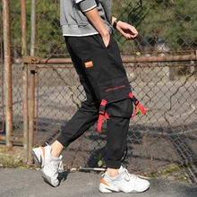 Мужские черные брюки для бега в стиле хип-хоп; брюки-шаровары; спортивные брюки; модные повседневные уличные брюки; одежда