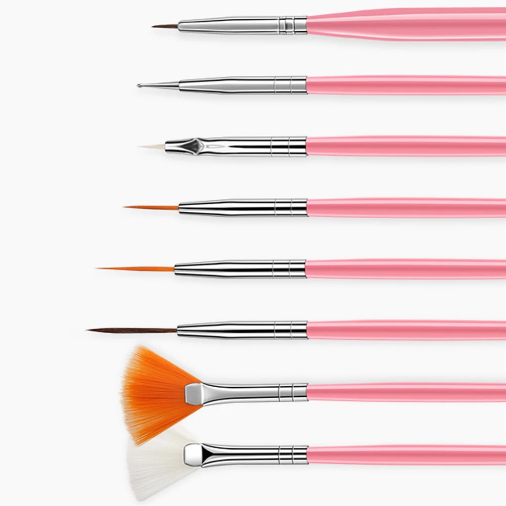 New 15Pcs Nail Art Hook Line Dotting Drawing Pen Polish Makeup Brushes Manicure Tool Brushes Tools Gel Painting Pen