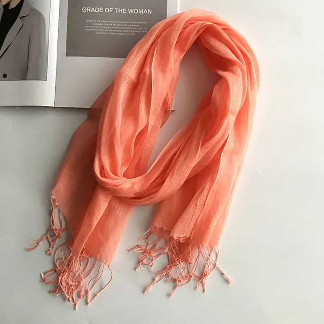 107555-b2da84.jpg Écharpe en lin de couleur unie pour femmes, turban hijab