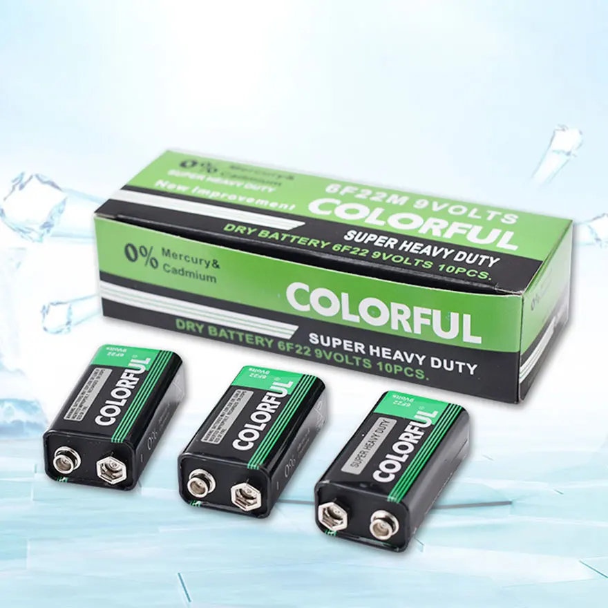 New 4pc 9V 6F22 Battery Super Heavy Duty Dry Batteries 9V for Telecontrol toys Smoke Alarms Wireless Microphone Non Rechargeable