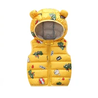 Baby Children Warm Down Vest 2022 Spring Toddler Cartoon Waistcoat Kids Outerwear Vest Infant Clothing Boy Girls Hooded Jackets 4