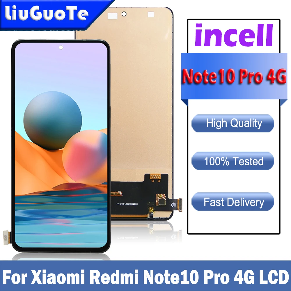 Incell 6.67&quot LCD For Xiaomi Redmi Note 10 Pro 4G M2101K6G M2101K6R Display Touch Screen Digitizer Assembly Replacement | Мобильные
