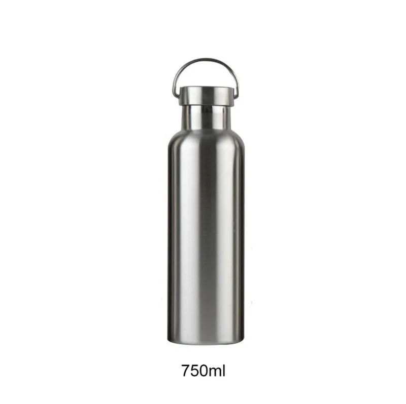 750ml Наружная бутылка для воды из нержавеющей стали портативные спортивные фляги герметичные дорожные велосипедные походные бутылки 500 мл 750 мл 1000 мл - Цвет: 750ml