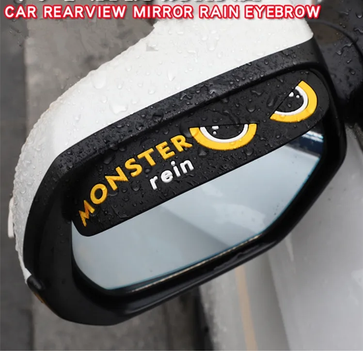 2PCS Universal Flexible Car Accessories Rearview Mirror Rain Shade Rainproof Blades Car devil Back Mirror Eyebrow Rain Cover