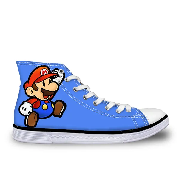 Thikin/высокие парусиновые туфли для мужчин; Кроссовки Super Mario для подростков; обувь на плоской подошве со шнуровкой для мужчин; дышащая Вулканизированная обувь - Цвет: CDZHL244AK