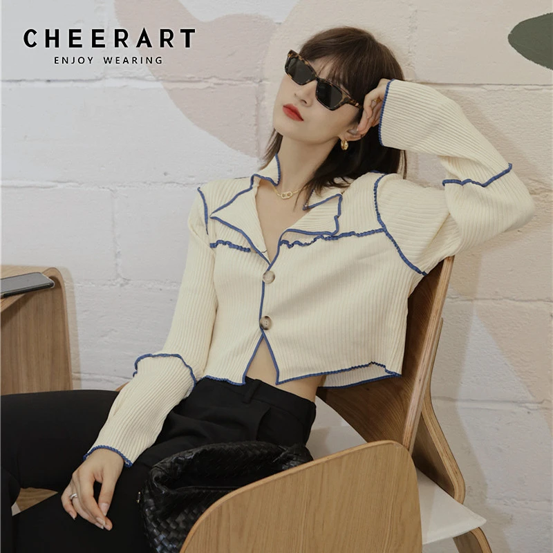 女性用長袖カーディガン 婦人服 ボタンダウン ニットカーディガン 韓国ファッション Cardigans Aliexpress