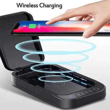 

For iPhone XS MAX XR 11 PRO MAX Wireless charger with UV Phone Sterilization Box For Masks, Jewelry And Other Personal items.