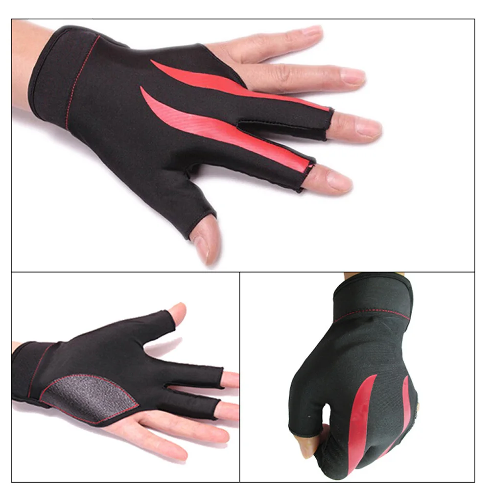 Soft Pool Cue High Elastic Accessories Wearproof Adult 3 Fingers Billiard Glove Professional Left Fashion Sweat Absorbent