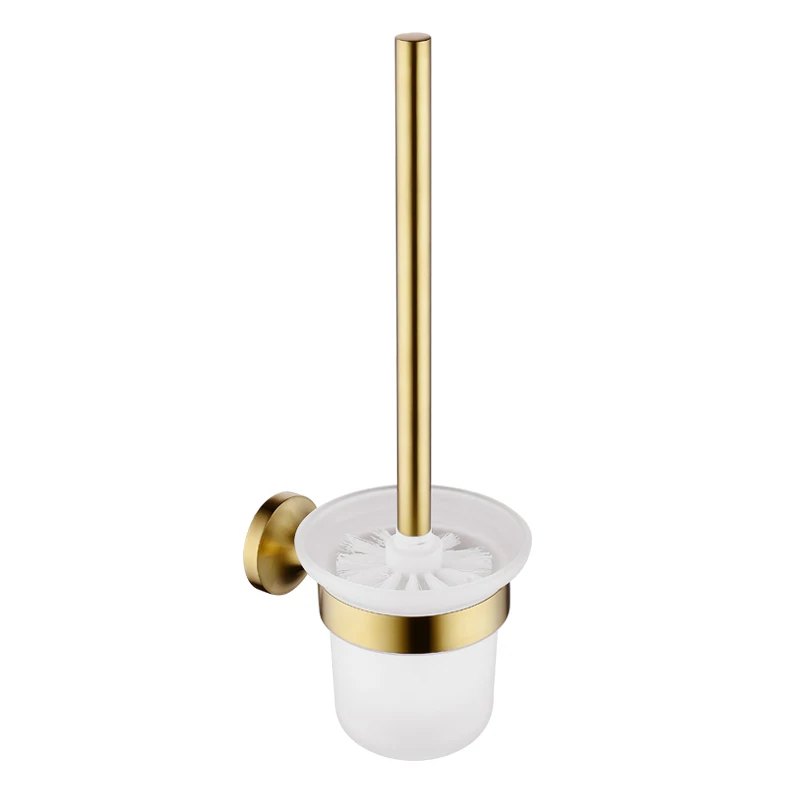 Brush Holder Золотые Бронзовые Античные аксессуары для ванной комнаты, двойная одинарная круглая вешалка для полотенец, стеклянная полка, кольцо для полотенец, стеклянный стаканчик, держатель для бумаги, набор - Цвет: Brush Holder