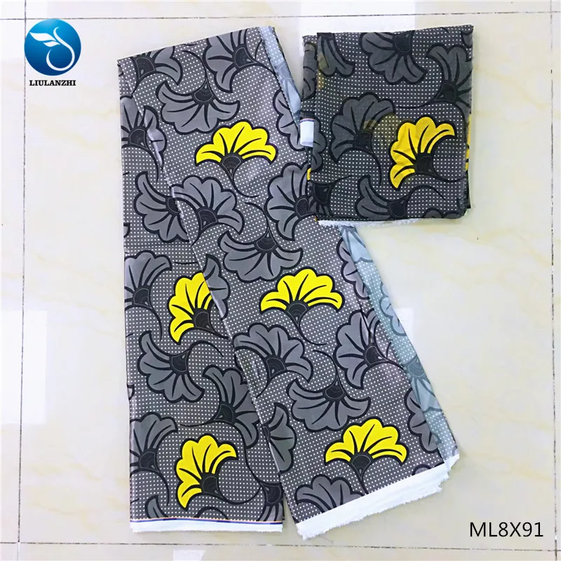 LIULANZHI полиэстер Шелковый воск ткани, печать Анкара атласная ткань для женщин 4+ 2 ярдов/партия атласная ткань ML8X