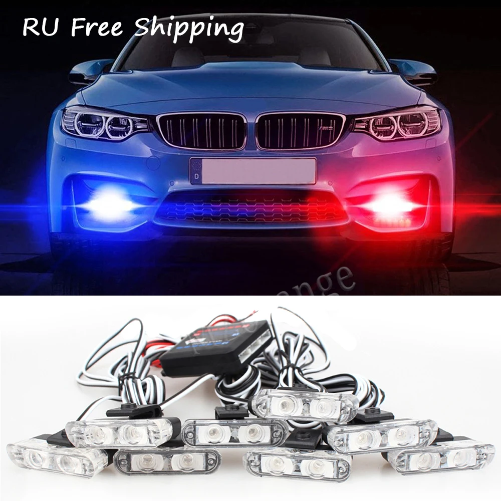 2 светодиодный свет для полиции strobe light Полиция чрезвычайных Предупреждение