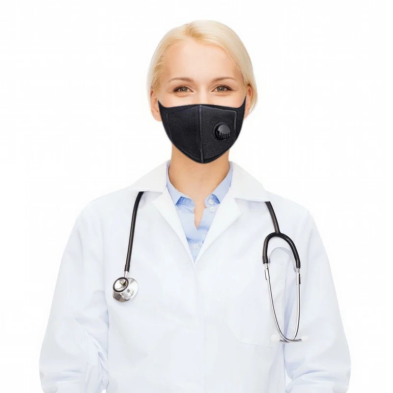 

20 Pcs Sponge Air Purifying Mask PM2.5 Anti-fog Respirator With Valve Dust-proof Anti-Pollution Outdoor Protective Mask Black