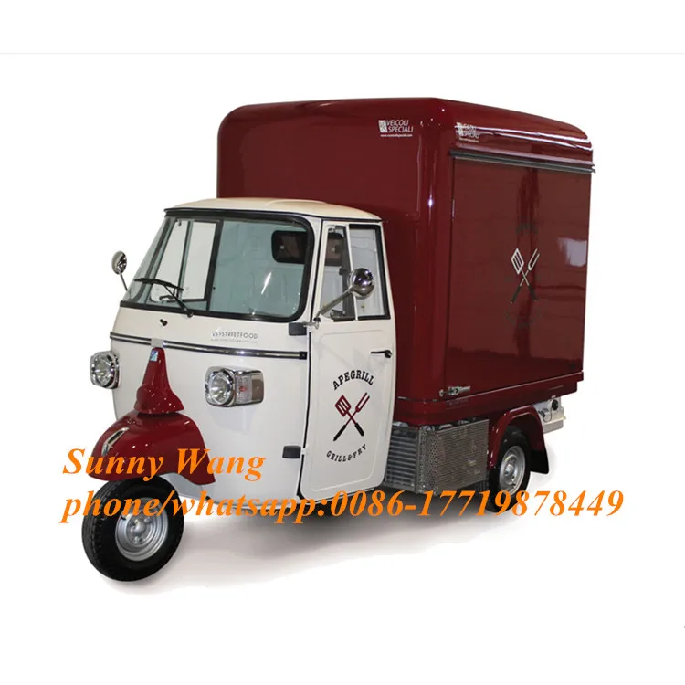 Ape piaggio грузовик мини караван мороженое трехколесный велосипед ретро Электрический велосипед тележка gelato тележка remolque de comida уличная еда автомобиль