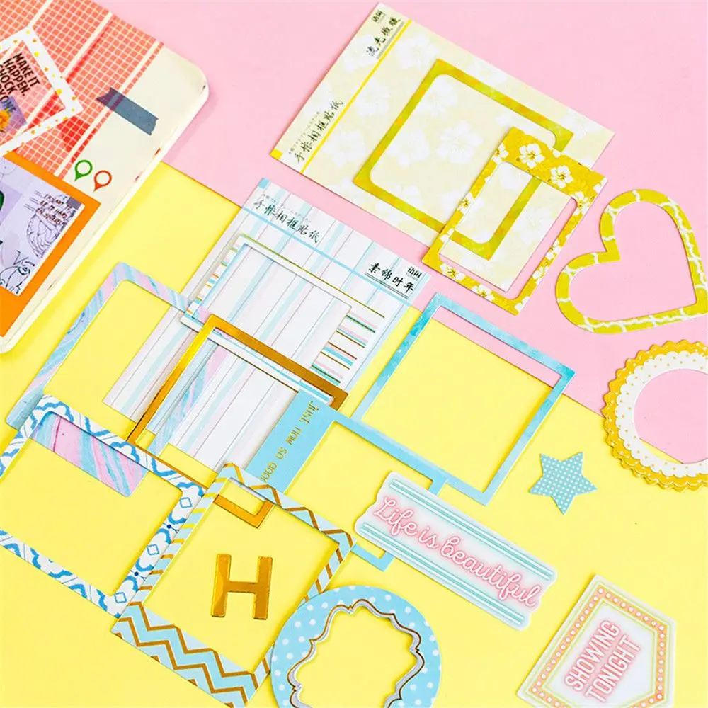 

15pcs/pack Selfadhesive Mobile Notebook Label Stickers Cute Photo Frame Stickers Kawaii Stationery DIY Scrapbooking Decorations