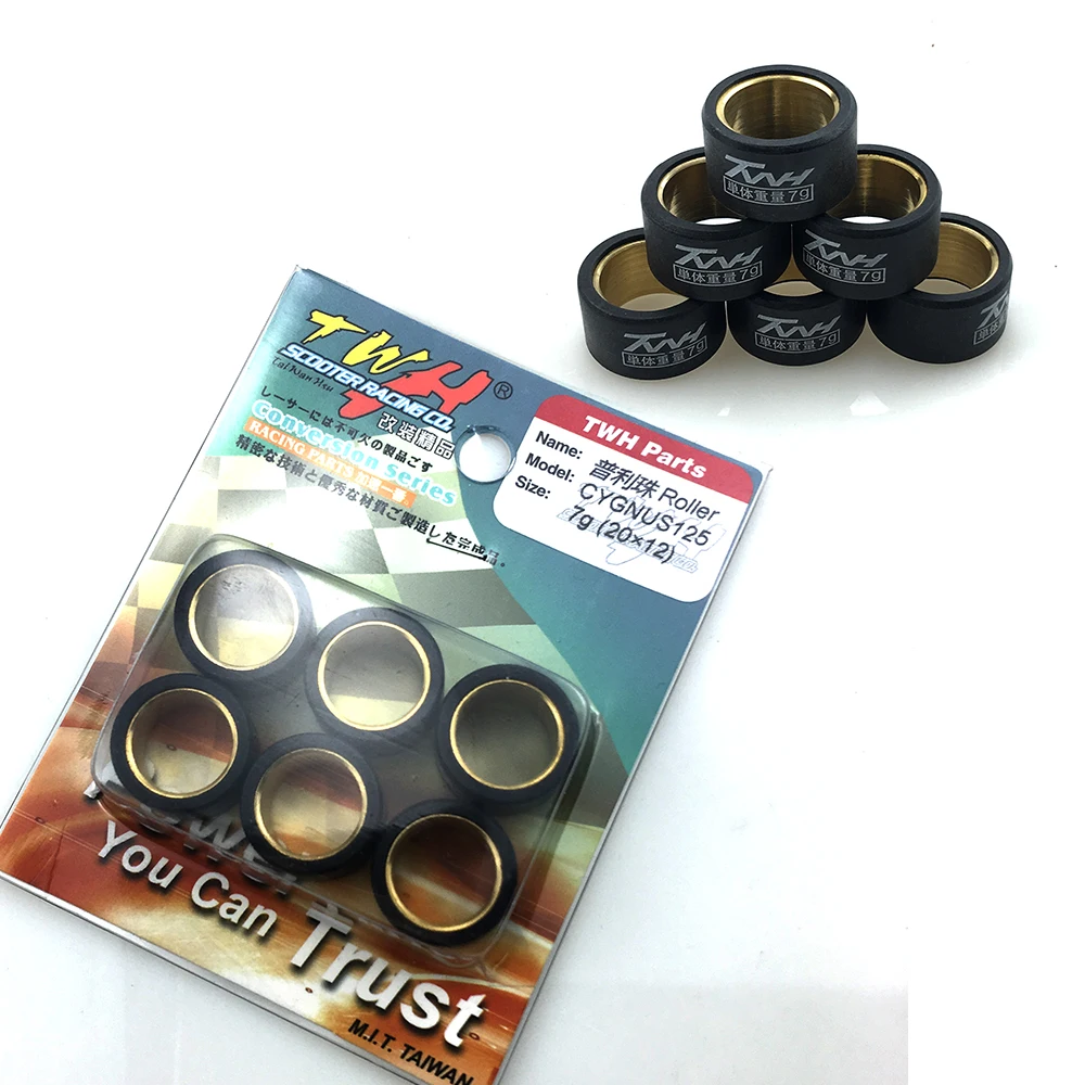 TWH Variator Roller Set scooter variator roller set For Scooters Majesty Maxster BWS125 Cygnus X-City X-Max ZY 125 Velvet 150 20x12mm
