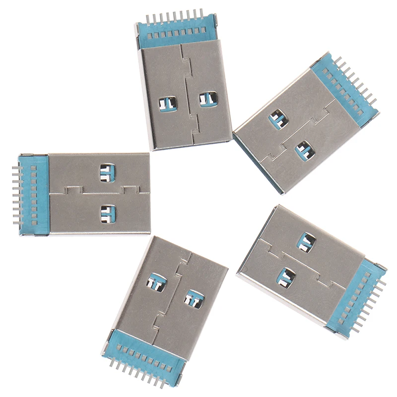5PCS A Type USB 3.0 Male Plug Connector High-speed Data Transmission USB 3.0 Jack Charging Socket Soldering