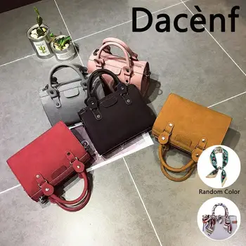 

New in 2020 Female Suede Leather Shoulder Bag For Women Leisure Small Boston Handbag Nubuck Bowler Crossbody Bag