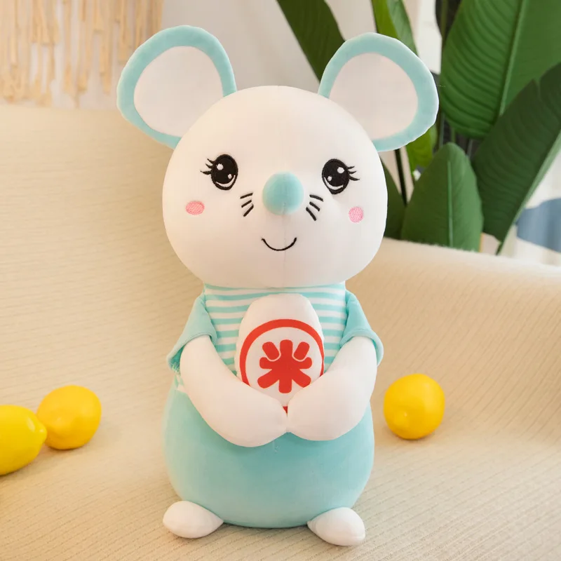 35-45 см крыса год Kawaii Китай талисман костюм мышь плюшевая крыса в Танг костюм мягкие игрушки Китайский год украшения для вечеринки, подарки - Цвет: Bule
