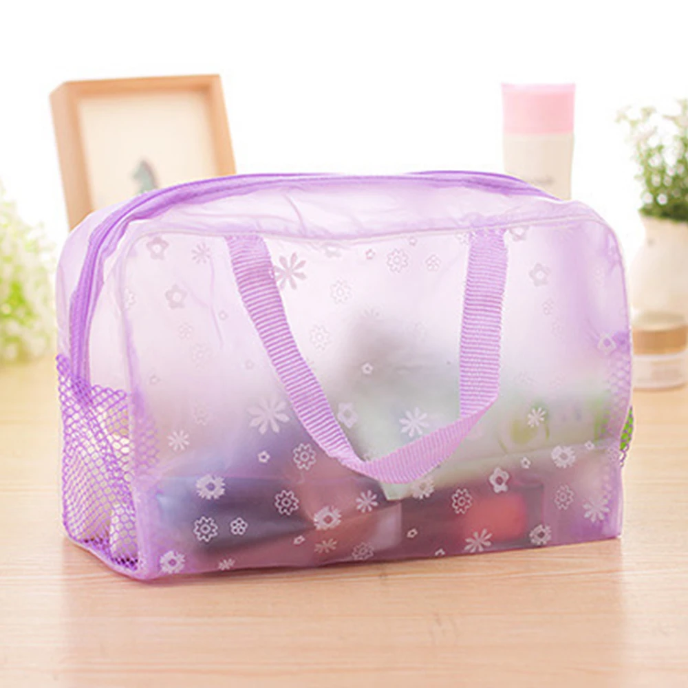 Водонепроницаемая сумка для хранения из ПВХ, прозрачный органайзер для дома и путешествий, для мытья ванной, принадлежности для купания, сумка для хранения - Цвет: Пурпурный цвет