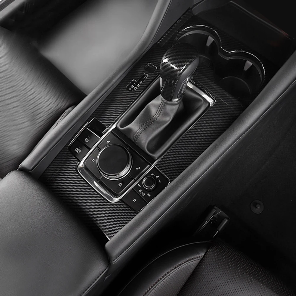 Автомобильные декоративные аксессуары для Mazda 3- углеродное волокно ABS внутренняя консоль панельная Накладка для коробки передач авто товары