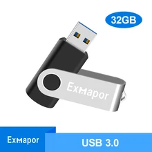 

Exmapor 32GB USB 3.0 Flash Drives Swivel Flash Drive 3.0 Thumb Drive USB Drive 3.0 High-Speed Pen Drives 32g Memory Sticks Black