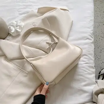 

New Summer Simple Female Handbags Small PU Leather Shoulder Bags for Women Mini Fashion Solid Color Ladies' Travel Tote Bags Sac